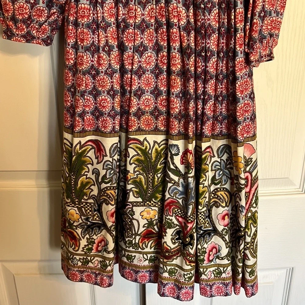 Mousefeathers girl’s cotton flannel holiday dress sz 10